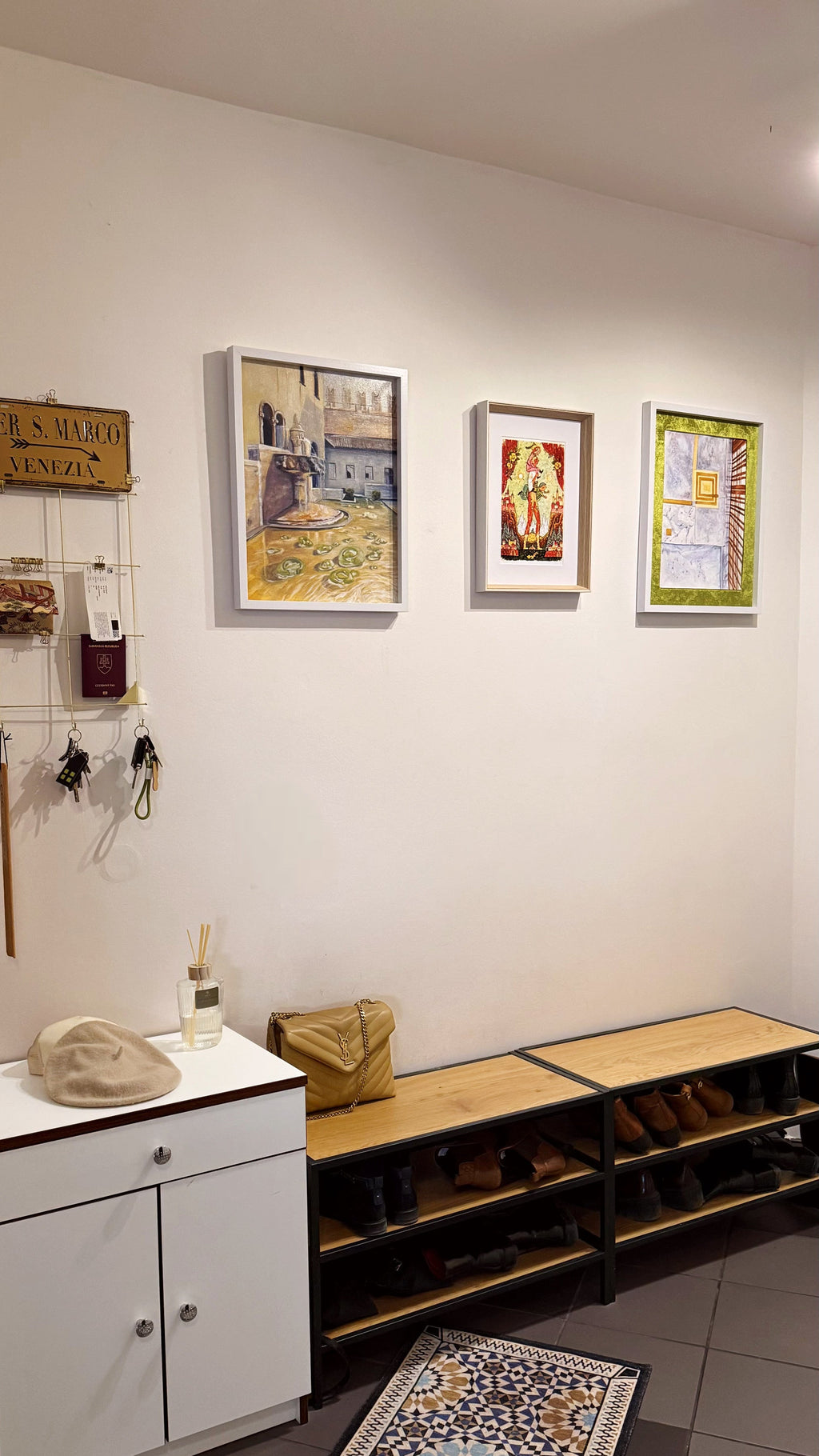 Original painting Castelvecchio Verona by Zuzana Kochanková displayed in collector entrance hall interior
