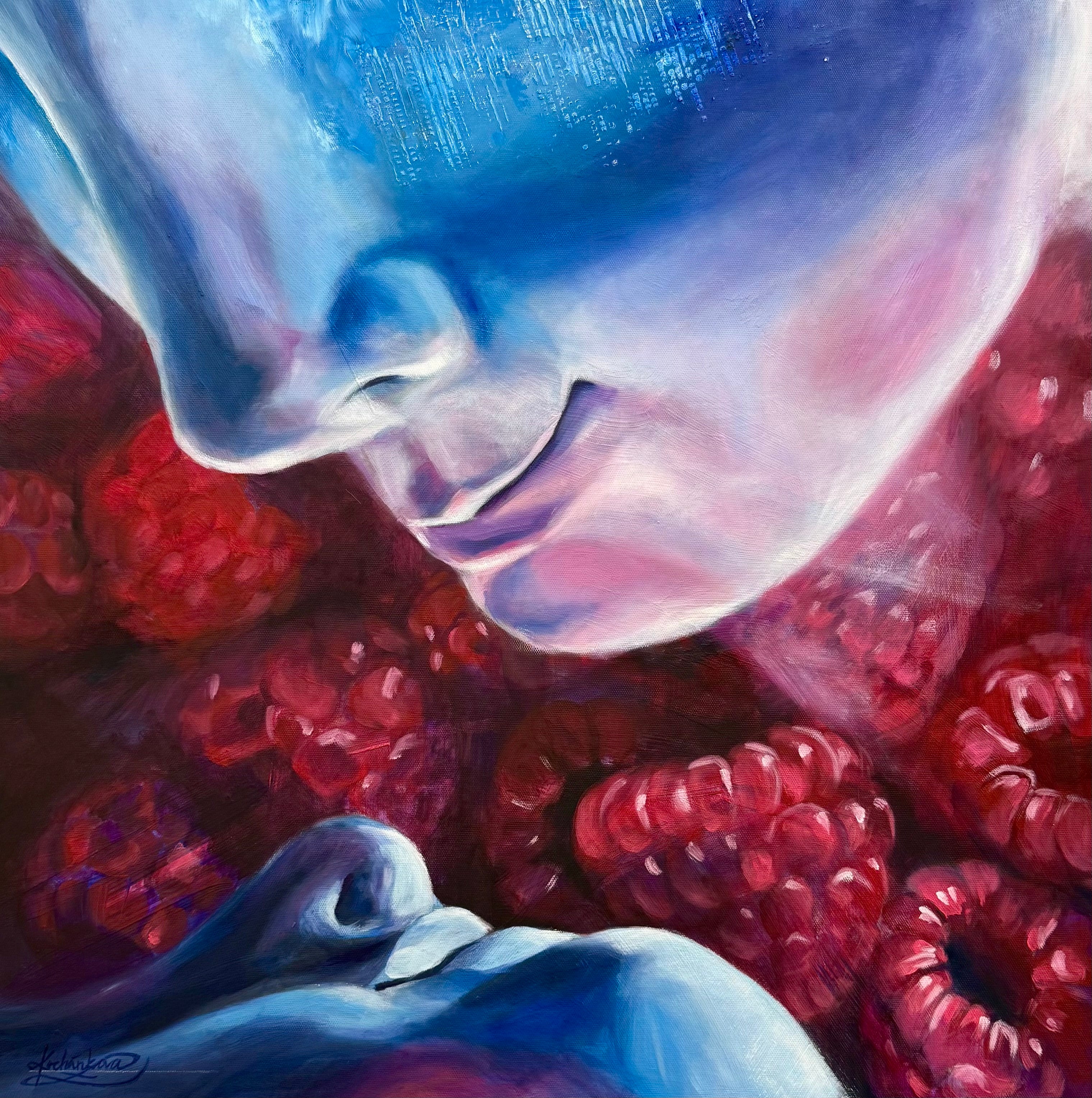Amor and Psyché — original oil painting inspired by Canova’s Cupid and Psyche sculpture by Zuzana Kochankova