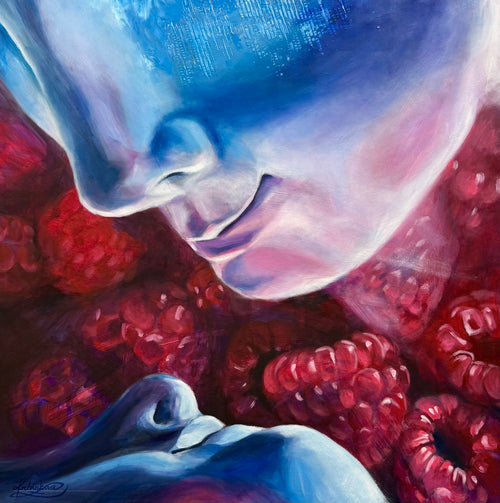 Amor and Psyché — original oil painting inspired by Canova’s Cupid and Psyche sculpture by Zuzana Kochankova
