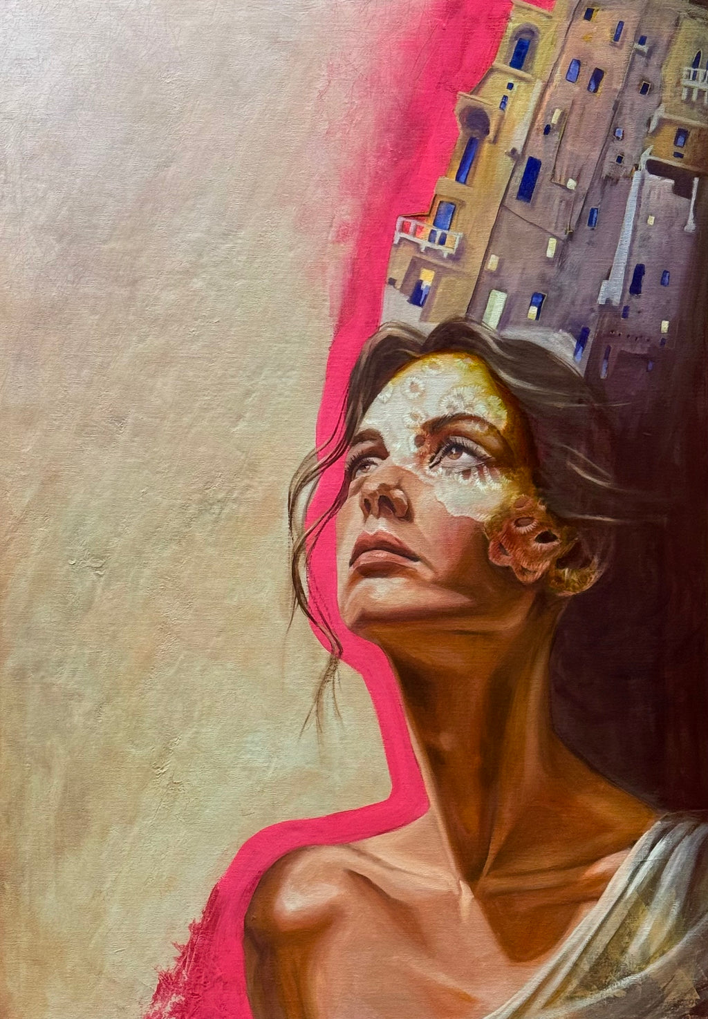 Insight original oil painting portrait from the Ladies of Places series by Zuzana Kochankova