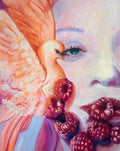 Raspberry Peace — original oil painting inspired by childhood memories of wild raspberries by Zuzana Kochankova