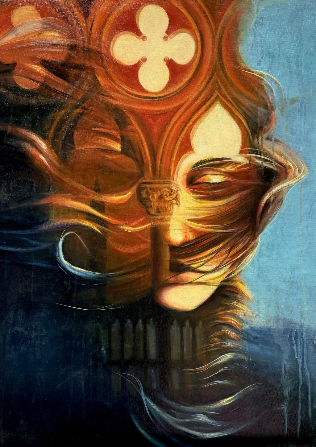 Where Do I Begin — contemporary oil painting exploring feminine presence and space by Zuzana Kochankova